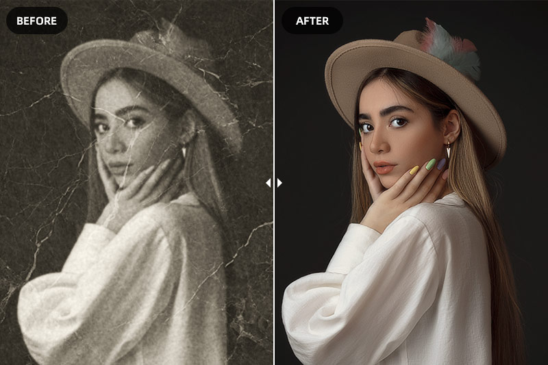 AI-powered photo restoration and colorization