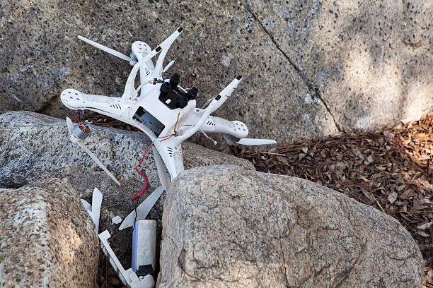 Damaged drone after a crash