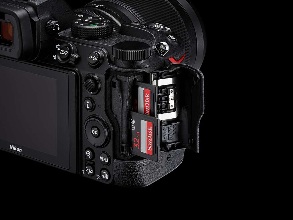 Dual SD card slots in a professional camera
